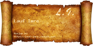 Lauf Imre névjegykártya